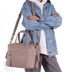 Сумка женская кожаная 0454 cappuccino Polina&Eiterou