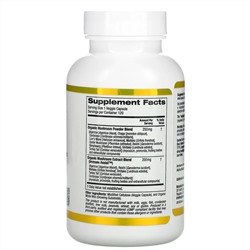 California Gold Nutrition, Fungiology, MushRex Plus, Immune Assist Micron, комплекс грибов полного спектра, сертифицированный органический продукт, 120 капсул Plantcap