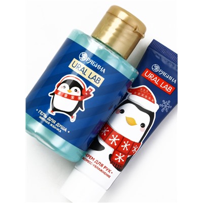 Новогодний подарочный набор косметики «Уютной зимы», гель для душа 110 мл и крем для рук 30 мл, URAL LAB