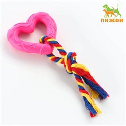 Игрушка «Сердечко с канатом», 7 см, розовое