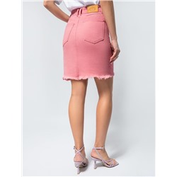 Юбка из супер-эластичного денима с необработанным краем