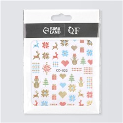 Наклейки для ногтей «Зимний орнамент», цвет разноцветный