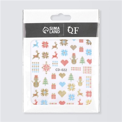 Наклейки для ногтей «Зимний орнамент», цвет разноцветный