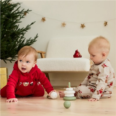 Костюм детский (толстовка и штанишки) «Крошка Я. Новогодние медвежата», рост 74-80 см