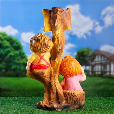 Садовая фигура из гипса «Мальчик и девочка на дереве», 66×31×40 см, МИКС