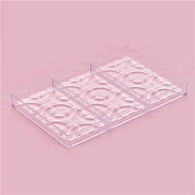 Форма для шоколада KONFINETTA «Плитка с колечками», 27.5×17.5×2.5 см, 3 ячейки 15.3×7.5×0.8 см, прозрачная