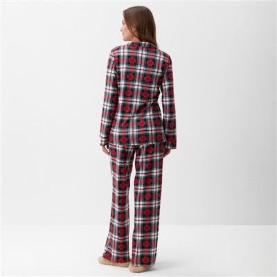 Пижама новогодняя женская (рубашка, брюки) KAFTAN Christmas time, размер 48-50