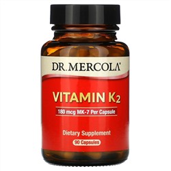 Dr. Mercola, Витамин K2, 180 мкг, 90 капсул