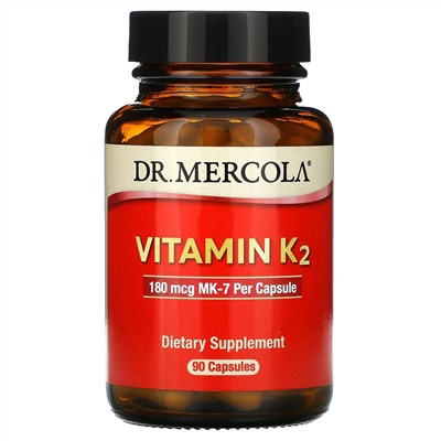 Dr. Mercola, Витамин K2, 180 мкг, 90 капсул