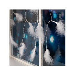 Гирлянда «Занавес» 3×1.4 м с насадками «Перья», IP20, прозрачная нить, 80 LED, свечение мульти (RG/RB), мигание, 220 В