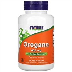 Now Foods, Орегано, 450 мг, 100 вегетарианских капсул
