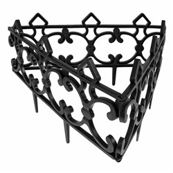 Ограждение декоративное, 30×290 см, 5 секций, пластик, чёрное, «Парковый»