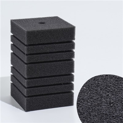 Губка прямоугольная для фильтра турбо № 11, 10×10×16 см, серая