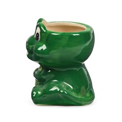 Декоративное кашпо для цветов «Крокодильчик Дино», 7×7×9 см, керамика, зелёное