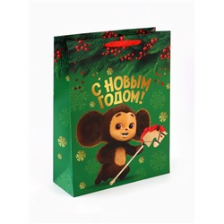 Пакет подарочный «Новый год: Лошадь 2026», Чебурашка, L 31×40×11.5 см