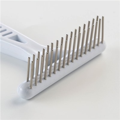 Расчёска-грабли 2-рядная, 13.5×8.8 см, белая