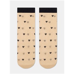 Полиамидные CONTE FANTASY Сияющие носки с объемными рисунками «Hearts»