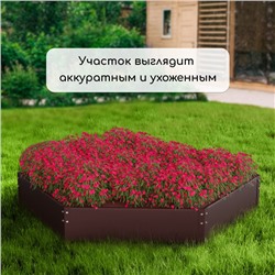 Клумба оцинкованная, d=80 см, высота бортика 15 см, коричневая, Greengo