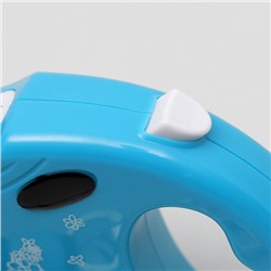 Рулетка «Цветы», 3 м, до 10 кг, голубая