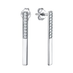 Серьги из серебра куб.циркон., Л-28040