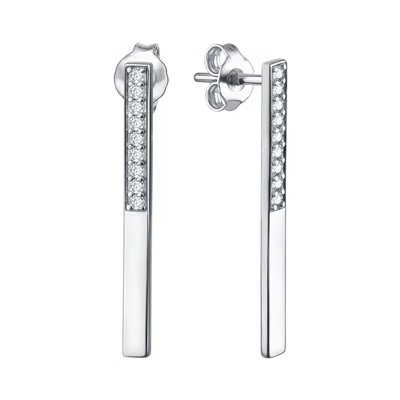 Серьги из серебра куб.циркон., Л-28040