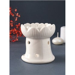 Аромалампа для эфирных масел «Бутон белый», керамика, 9×9×9 см