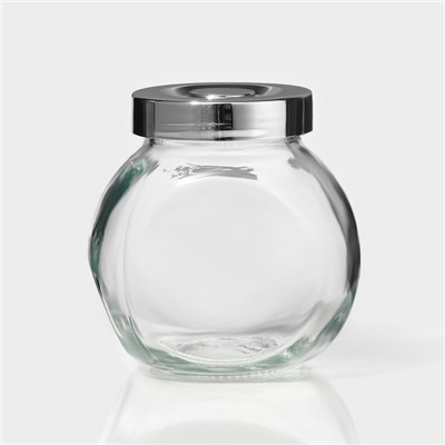 Банки для сыпучих Доляна «Блеск», 200 мл, с пластмассовой крышкой, набор 4 шт., стекло, прозрачные