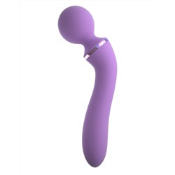 Фиолетовый двусторонний вибростимулятор Duo Wand Massage-Her - 19,6 см.