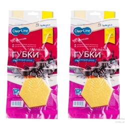 Clear Line Губки деликатные для тефлона 3 шт/уп