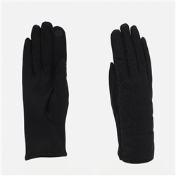 Перчатки женские, безразмерные, с утеплителем, цвет чёрный