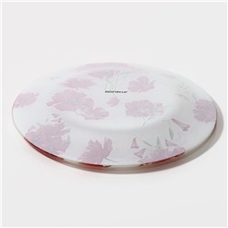 Тарелка стеклянная десертная Доляна «Красные маки», d=20 см