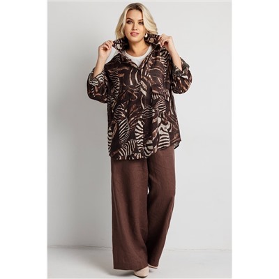 Блузка женская  9609/02/Коричневый,бежевый