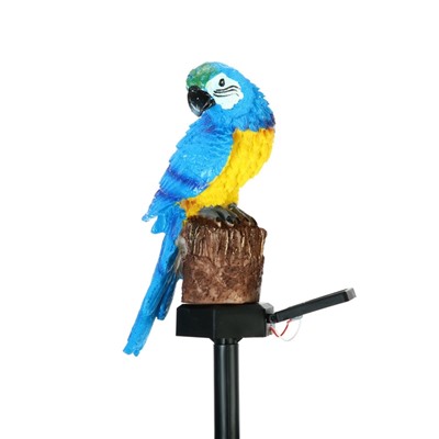 Садовый светильник «Синий Ара», уличный, на солнечной батарее, 45 см, 1 LED, свечение тёплое белое