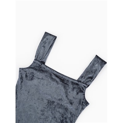 Платье миди женское бархатное MINAKU, размер 44, серо-голубое