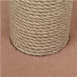 Когтеточка-столбик, Ø10, с площадкой, КД-37, джут 35×35×64 см, микс