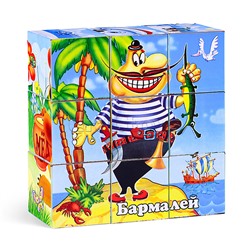 Кубики в картинках 07 "Персонажи сказок" (из 9-ти штук)