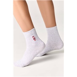 Классические Conte-kids TIP-TOP Однотонные хлопковые носки с вышивкой