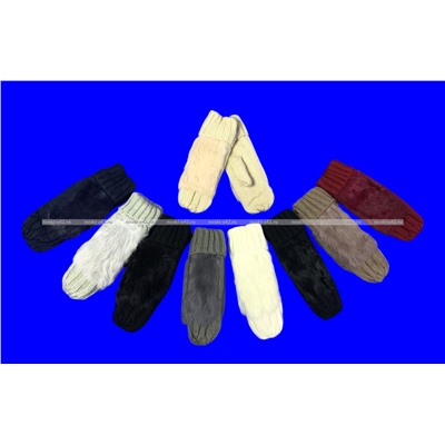 Варежки женские двойные внутри с мехом арт. А 116