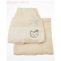 02-54-M Комплект для девочки (колпак+снуд) (48-50)