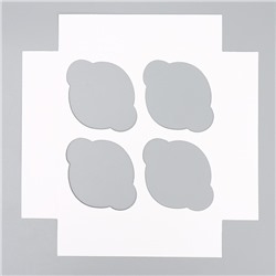 Коробка складная на 4 капкейка с окном «Новогодних чудес», 16×16×10 см