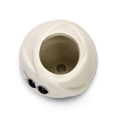 Декоративный горшок для цветов «Мумия», 50 мл, 6.5×6.5×5 см, керамический, белый, Greengo