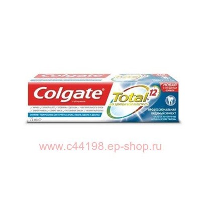 Colgate Total 12 Профессиональная чистка комплексная антибактериальная зубная паста, 75 мл