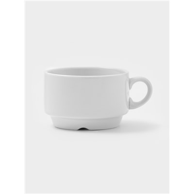 Чайная пара Дулевский фарфор «Белая», чашка 250 мл, блюдце d=14.8 см, штабелируемая