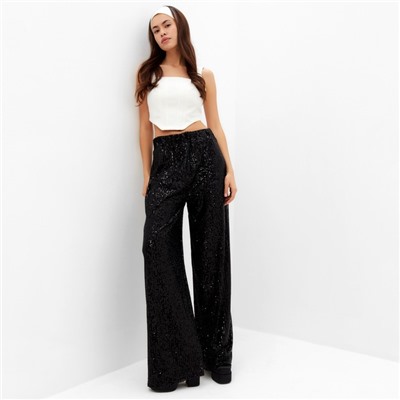Брюки из пайеток женские MIST Celebration, размер 42, чёрные