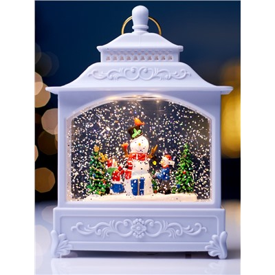 Фигура светодиодная «Снеговик» 5.5×14×19.5 см, от батареек 3хААА, музыка, USB, свечение тёплое белое