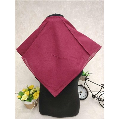 Платок косынка на голову и шею, хлопок, цвет бордовый