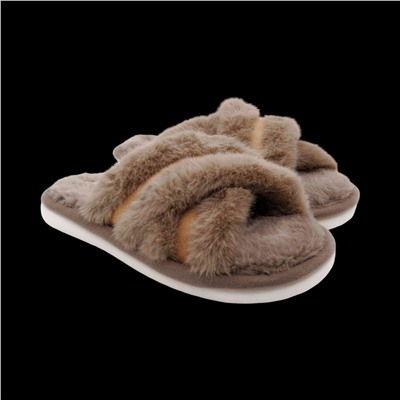 Тапочки меховые 10331 бежевые