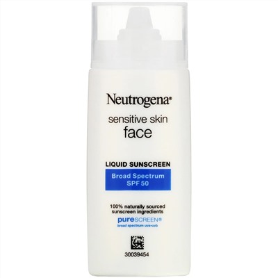 Neutrogena, жидкое солнцезащитное средство для чувствительной кожи лица, SPF 50, 1,4 жидк. унции (40 мл)