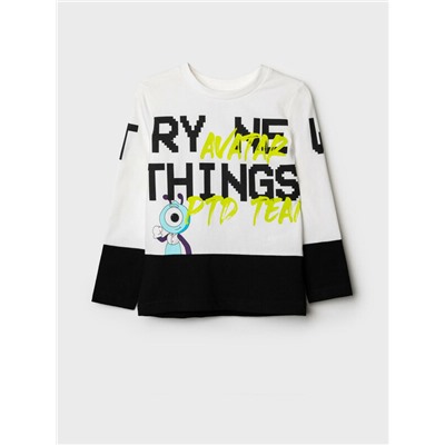 Фуфайка трикотажная для мальчиков (футболка с длинными рукавами)