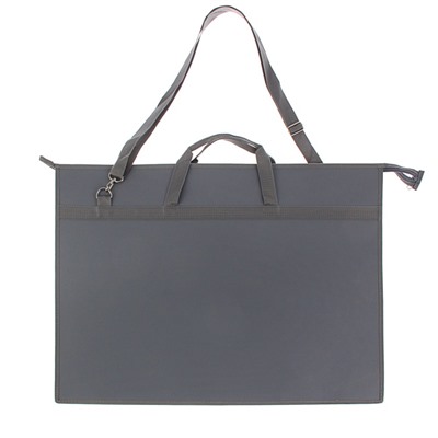 УЦЕНКА Папка А2 с ручками пластик молния сверху 650×480×50 мм ПР 6, плеч.ремень, Серый